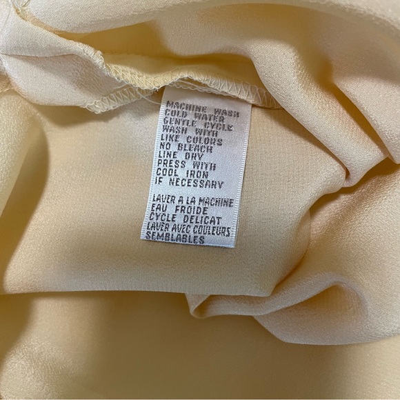 VTG Jones New York Short Sleeved Button Up Blouse Oversized/Relaxed Yellow 10 - Picture 10 of 13